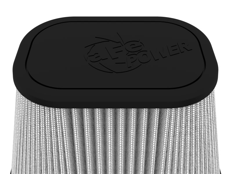 aFe Track Series Intake Pro DRY S Air Filter (6-1/8x4-1/8)IN F x(9-1/4x7-1/4)IN B x(6x4)IN Tx7-1/8IN aFe Air Filters - Universal Fit