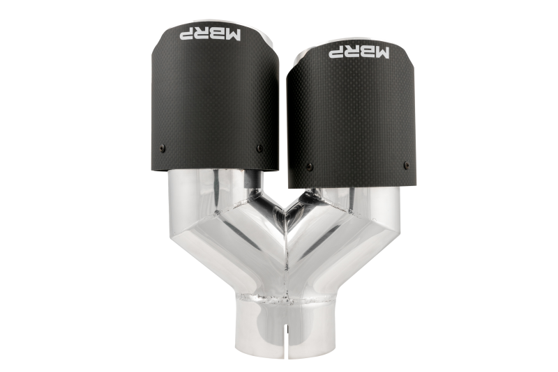 MBRP 3in ID / Dual 4in OD Out Staggered L 9.37in / R 9.87in Dual Wall Carbon Fiber Univ Exhaust Tip MBRP Tips