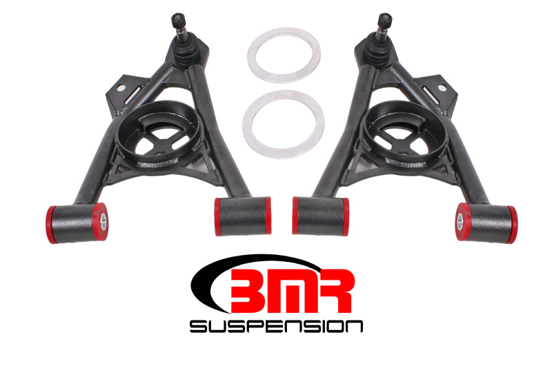 BMR 94-04 Mustang Lower Non-Adj. A-Arms (Poly) w/ Tall Ball Joint / Spring Pocket - Black Hammertone BMR Suspension Control Arms