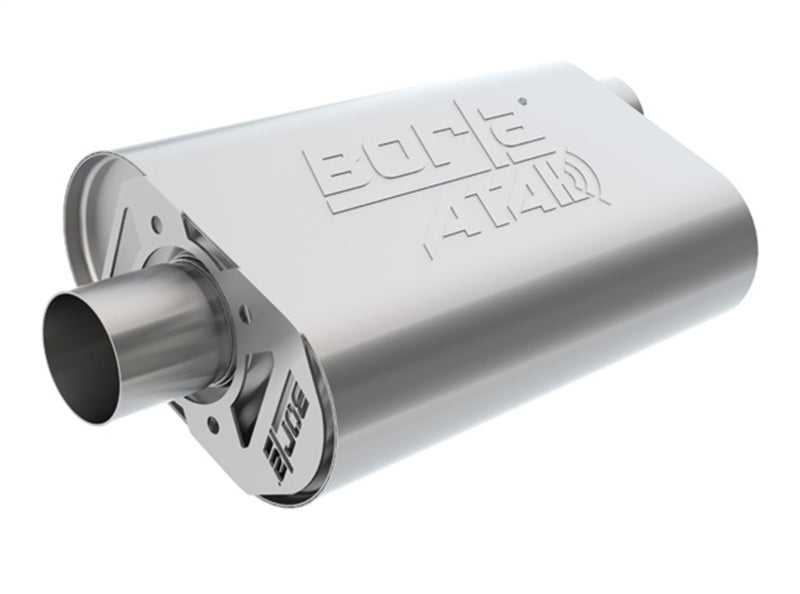 Borla CrateMuffler BBC 396/402/427 ATAK 2.5 inch ID Offset/Center 14in x 4.35in x 9in Oval Muffler Borla Muffler