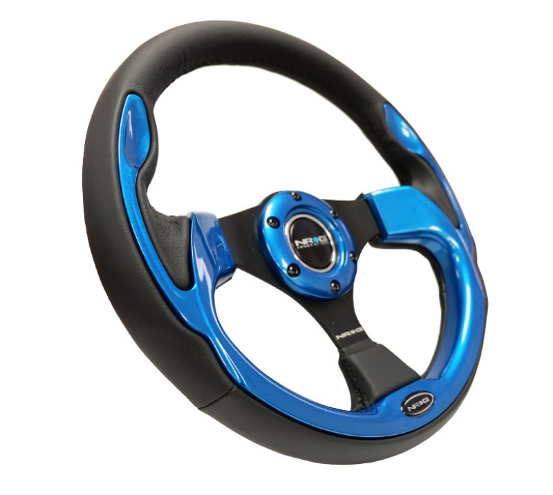 NRG Reinforced Steering Wheel (320mm) Blk w/Blue Trim NRG Steering Wheels
