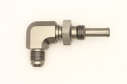DeatschWerks 6AN Male Flare To 5/16in. Male Barb Bulkhead Adapter 90-Degree (Incl. Nut) DeatschWerks Fittings
