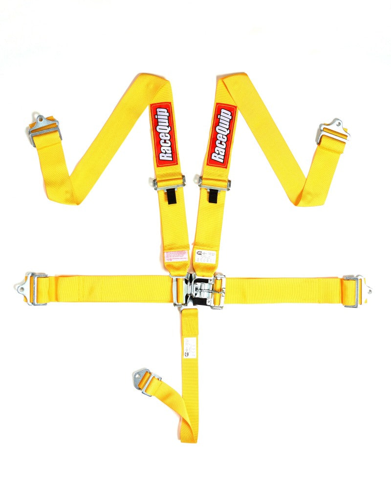 RaceQuip Yellow L & L 5pt Seat Belt Racequip Seat Belts & Harnesses