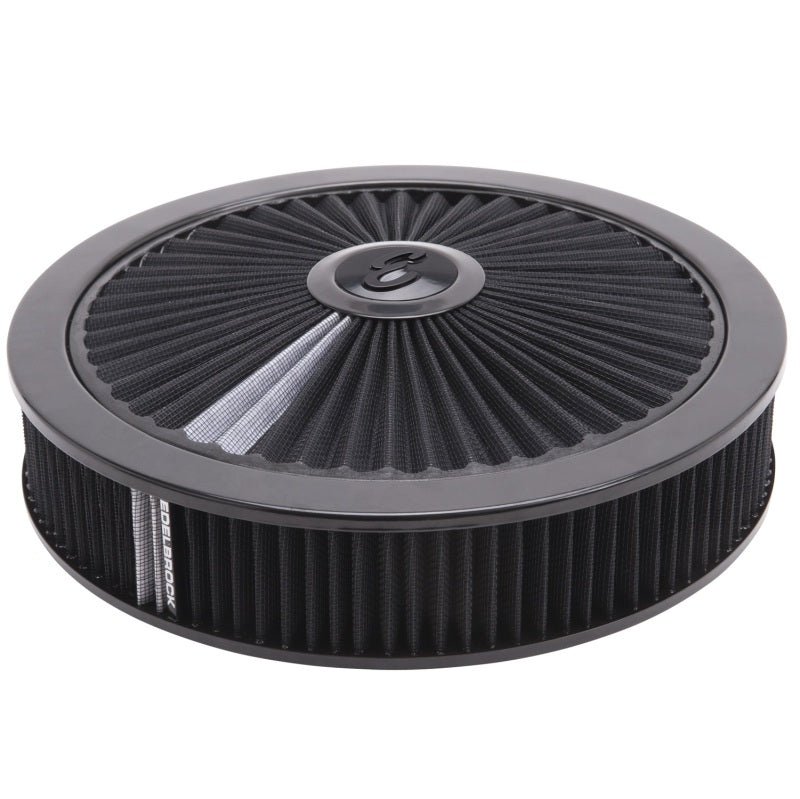 Edelbrock Air Cleaner Pro-Flo High-Flow Series Round Filtered Top 14In Dia X 3 125In Dropped Base Edelbrock Air Filters - Universal Fit