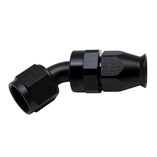 DeatschWerks 8AN Female Swivel 45-Degree Hose End PTFE (Incl 1 Olive Insert) - Anodized Matte Black DeatschWerks Fittings