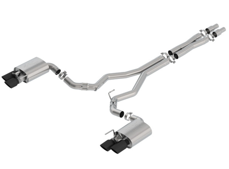 Borla 2018 Ford Mustang GT 5.0L AT/MT 3in ATAK Catback Exhaust Black Chrome Tips w/ Valves Borla Catback