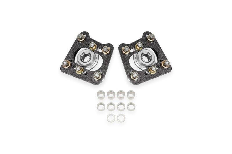 BMR 94-04 Ford Mustang Steel Caster Camber Plates - Black Hammertone BMR Suspension Shock Mounts & Camber Plates