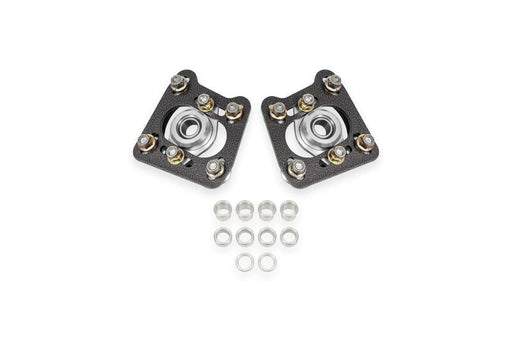 BMR 94-04 Ford Mustang Steel Caster Camber Plates - Black Hammertone BMR Suspension Shock Mounts & Camber Plates