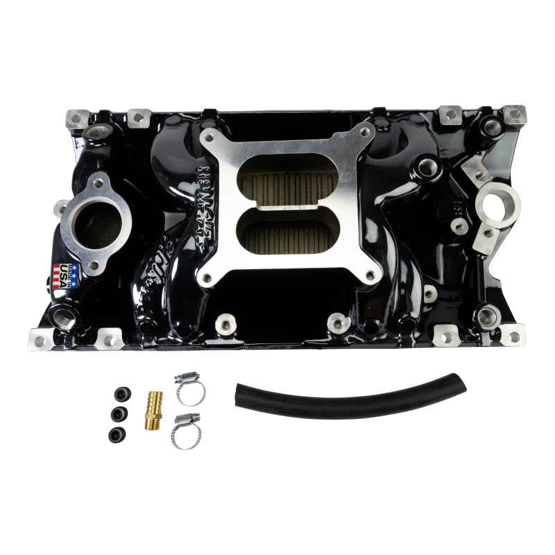 Edelbrock RPM Air-Gap Manifold for Small-Block Chevy Vortec - Black Plasma Finish Edelbrock Intake Manifolds