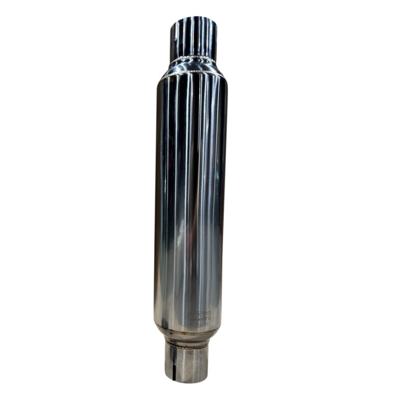Kooks 2.5in Round Clamp In Muffler 14in Long Polished Stainless Steel Kooks Headers Muffler