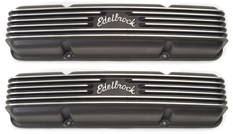 Edelbrock Valve Cover Classic Series Chevrolet 1959-1986 262-400 CI V8 Black Edelbrock Valve Covers