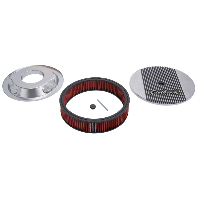 Edelbrock Air Cleaner Elite II 14In Diameter w/ 3In Element Polished Edelbrock Air Filters - Universal Fit