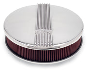 Edelbrock Air Cleaner Classic Series Round Aluminum Top Cloth Element 14In Dia X 3 9In Polished Edelbrock Air Filters - Universal Fit
