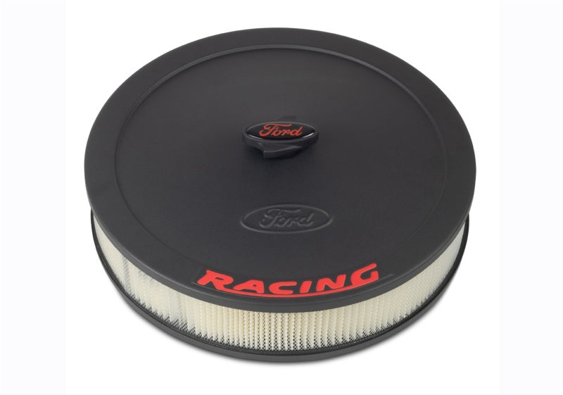 Ford Racing Air Cleaner Kit - Black Crinkle Finish w/ Red Emblem Ford Racing Air Filters - Universal Fit