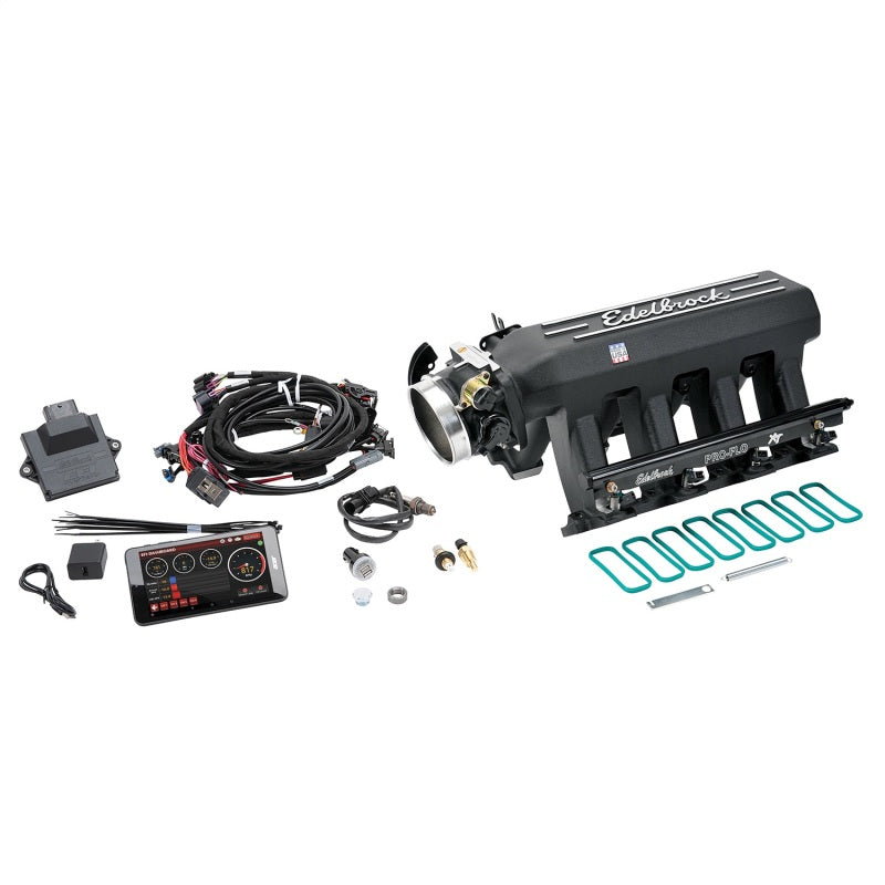 Edelbrock Pro Flo 4 XT EFI System Seq Port LS Gen III/IV Cathedral Port 550 HP Max 35lb/hr Black Edelbrock Fuel Injection Control Modules