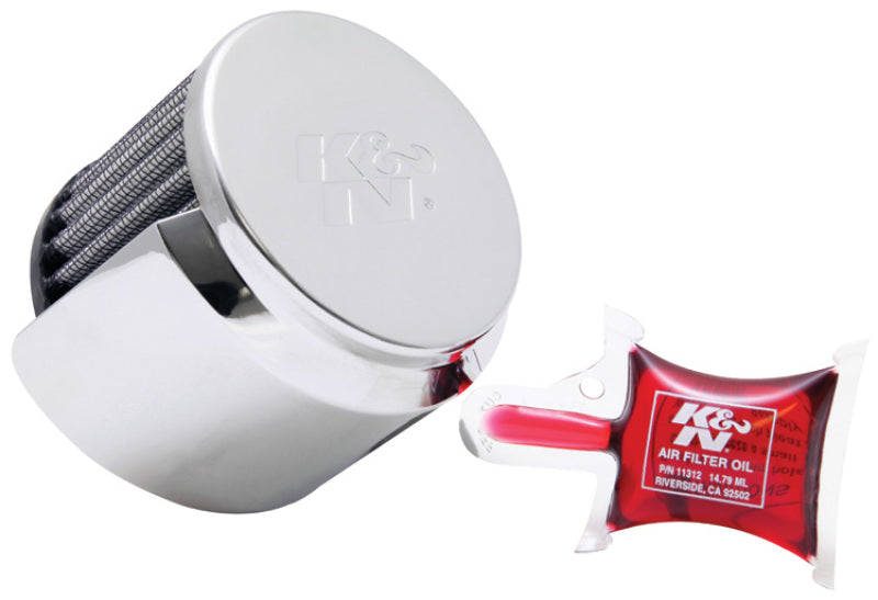 K&N 1in Flange L x 3in OD x 2.5in Height Clamp On Crankcase Vent Filter K&N Engineering Air Filters - Universal Fit