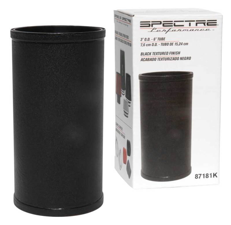 Spectre Tube Intake 3in od X 6inl - Black Spectre Aluminum Tubing