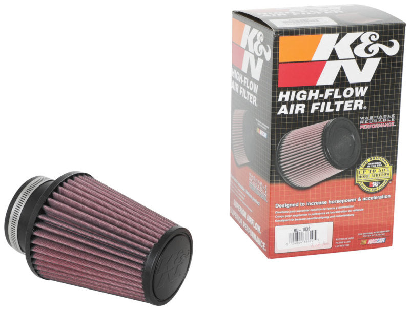 K&N Universal Clamp-On Air Filter 3in Flange ID x 5in Base OD x 3.5in Top OD x 6in Height K&N Engineering Air Filters - Universal Fit