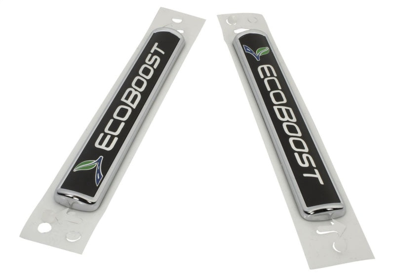 Ford Racing Black/Silver EcoBoost Emblem 3-1/2in x 9/16in - Set of 2 Ford Racing Other Body Components