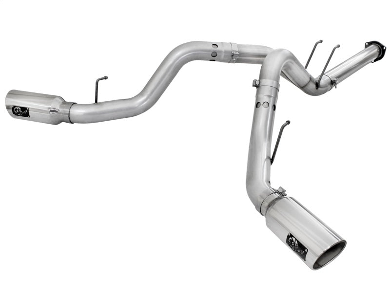 aFe Atlas Exhaust 4in DPF-Back Exhaust Aluminized Steel Polished Tip 11-14 ford Diesel Truck V8-6.7L aFe DPF Back