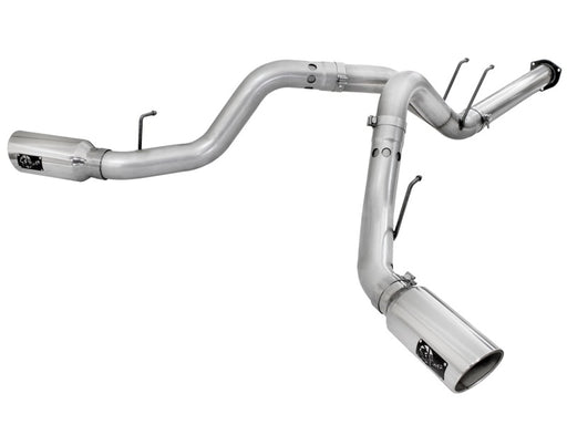 aFe Atlas Exhaust 4in DPF-Back Exhaust Aluminized Steel Polished Tip 11-14 ford Diesel Truck V8-6.7L aFe DPF Back