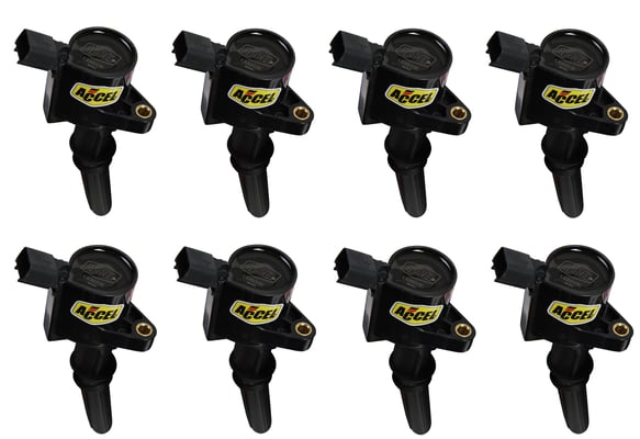 Ignition Coil - SuperCoil - 1998-2008 Ford 4.6L/5.4L/6.8L 2-valve -Black- 8-Pack 140032K-8 ACCEL Autoparts