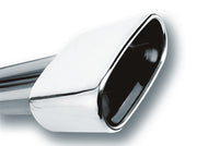 Borla 2.5in Inlet 6.69in x 3in Rectangular Rolled Angle Cut Single Inlet x 5.63in Long Exhaust Tip Borla Tips