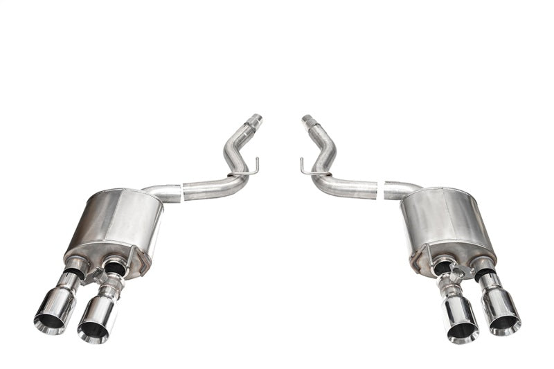 Corsa 24+ Ford Mustang Dark Horse 5.0L 3in Dual Rear Axle-Back w/Twin 4.5in Polish Straight Tips CORSA Performance Axle Back