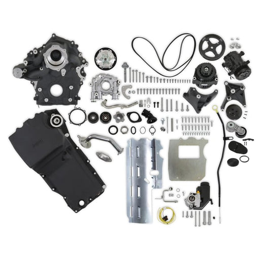 Holley Godzilla High-Mount Accessory Drive - With Holley Swap Oil Pan and Pump - Complete Kit - Black 20-340BK HOLLEY Autoparts