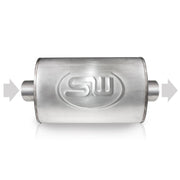 Stainless Works 2.25in ID CENTER INLET/ 2.25in OD CENTER OUTLET 5inX9in Stainless Works Muffler