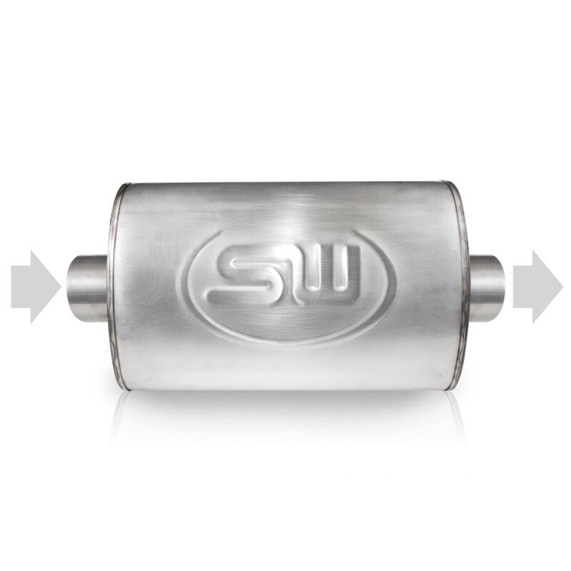 Stainless Works 2.25in ID CENTER INLET/ 2.25in OD CENTER OUTLET 5inX9in Stainless Works Muffler
