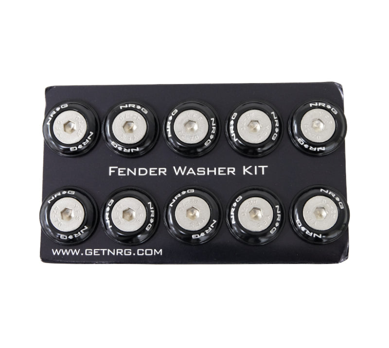 NRG Fender Washer Kit w/Rivets For Plastic (Black) - Set of 10 NRG Hardware Kits - Other