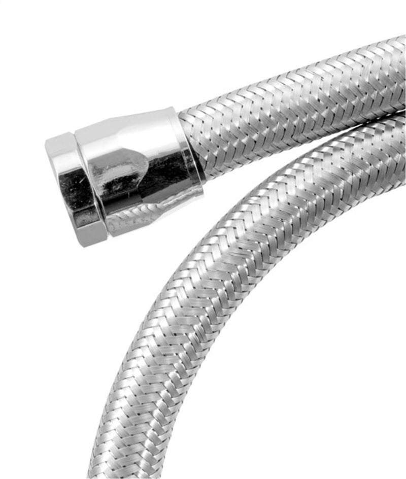 Spectre Stainless Steel Flex Fuel Line 3/8in. ID - 3ft. w/Chrome Clamps Spectre Fuel Lines