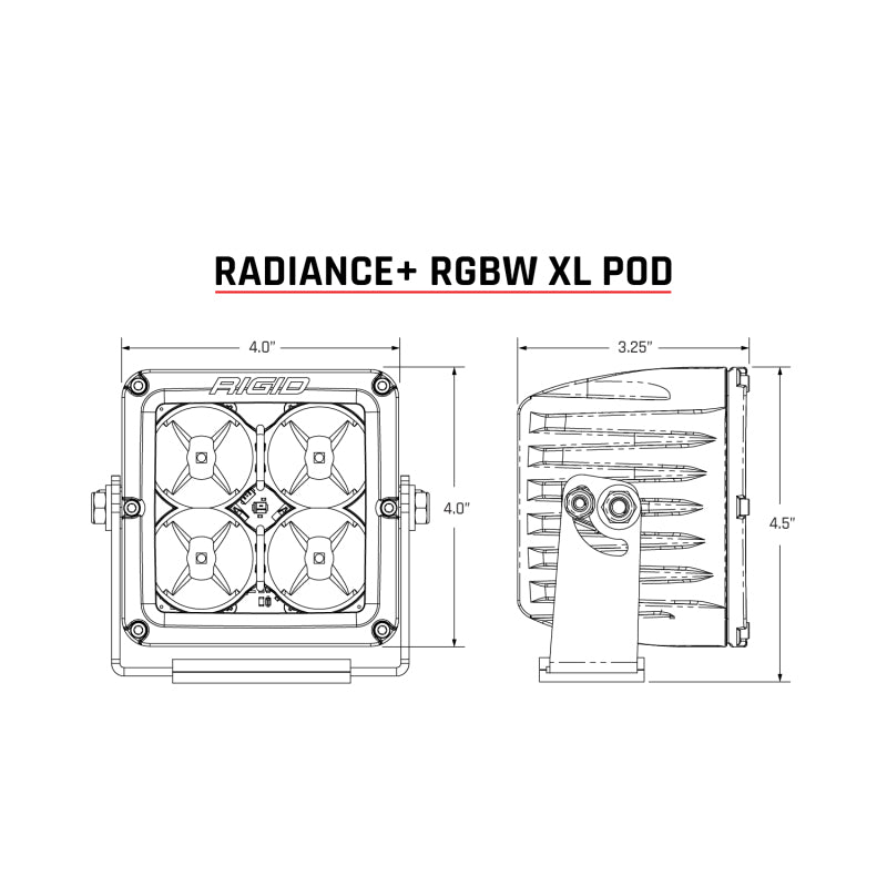 Rigid Industries Radiance+ Pod XL RGBW - Pair Rigid Industries Light Bars & Cubes