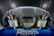 MBRP 15-24 Ford Mustang T304 SS 4in OD / 6.5in Length Quad Tip Cover Kit - Black Tip MBRP Tips
