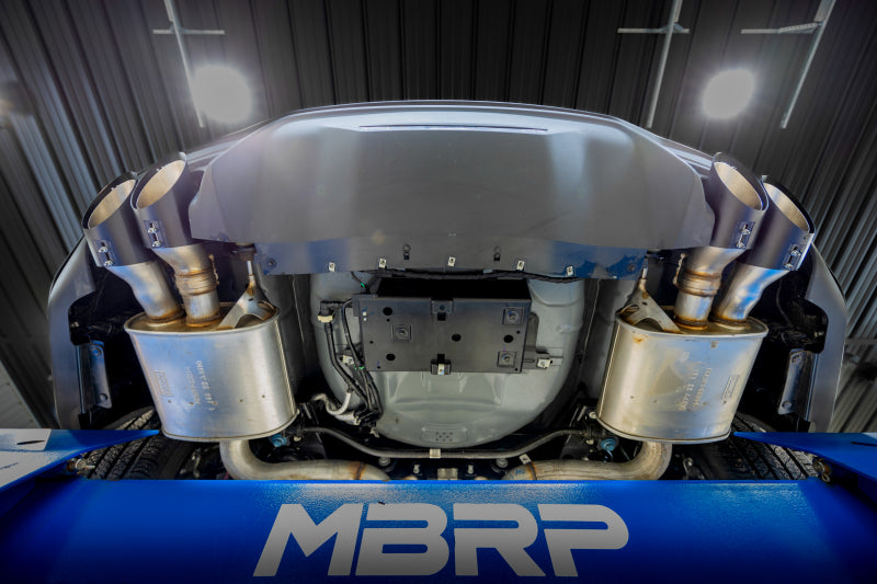 MBRP 15-24 Ford Mustang T304 SS 4in OD / 6.5in Length Quad Tip Cover Kit - Black Tip MBRP Tips