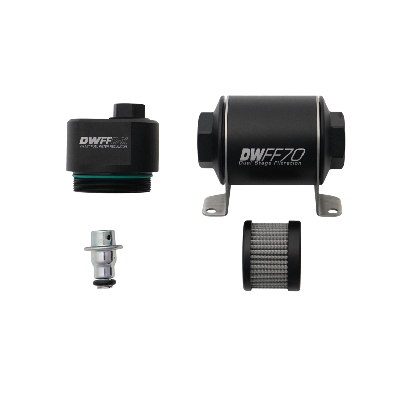 DeatschWerks DWFFR-X 70mm Billet Fuel Filter Regulator - 10 Micron DeatschWerks Fuel Pressure Regulators