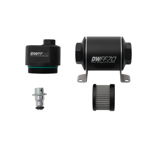 DeatschWerks DWFFR-X 70mm Billet Fuel Filter Regulator - 10 Micron DeatschWerks Fuel Pressure Regulators