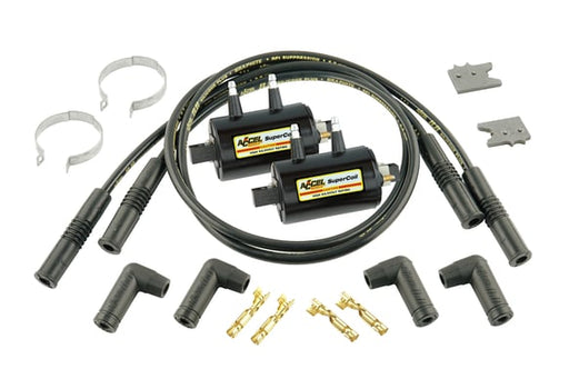 Ignition Coil Kit - Universal Super Coil - 4-Cylinder Inductive - 3.0 Ohms Res - Black 140403K ACCEL Autoparts