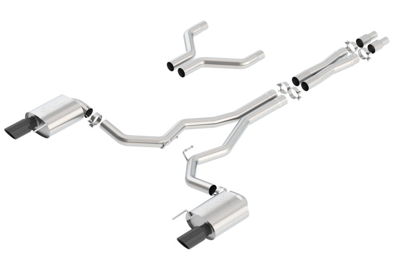 Borla Atak Cat-Back 15-17 Ford Mustang GT 5.0L V8 MT/AT 3in pipe 4in Black Chrome Tips Borla Catback