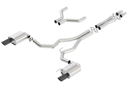 Borla Atak Cat-Back 15-17 Ford Mustang GT 5.0L V8 MT/AT 3in pipe 4in Black Chrome Tips Borla Catback
