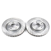 Power Stop 05-07 Cadillac XLR Front Evolution Drilled & Slotted Rotors - Pair PowerStop Brake Rotors - Slot & Drilled