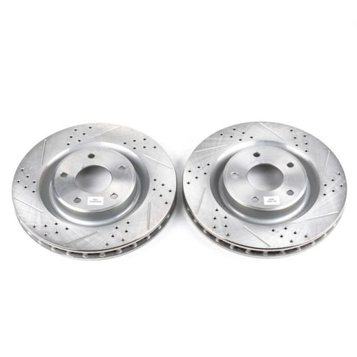 Power Stop 05-07 Cadillac XLR Front Evolution Drilled & Slotted Rotors - Pair PowerStop Brake Rotors - Slot & Drilled