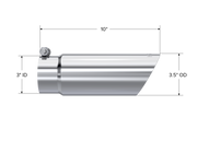 MBRP Universal Tip 3in O.D. Dual Wall Angled End 3 inlet 12 length MBRP Steel Tubing
