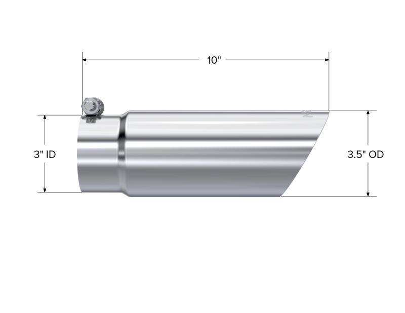 MBRP Universal Tip 3in O.D. Dual Wall Angled End 3 inlet 12 length MBRP Steel Tubing