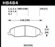 Hawk 05-10 Ford Mustang GT & V6 / 07-08 Shelby GT Performance Ceramic Street Front Brake Pads Hawk Performance Brake Pads - Performance