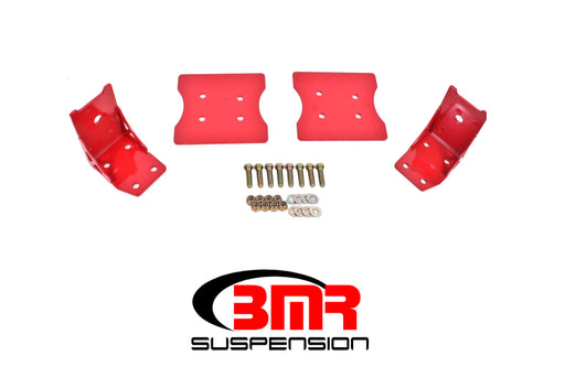 BMR 79-04 Fox Mustang Lower Torque Box Reinforcement Plates - Red BMR Suspension Diff Braces