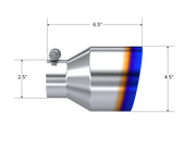 MBRP Universal Burnt SS Tip 2.5in ID / 4.5in OD Out / 6.5in Length Angle Cut Single Wall MBRP Tips
