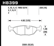 Hawk 86-87 BMW 325 2.7L Rear ER-1 Brake Pads Hawk Performance Brake Pads - Racing