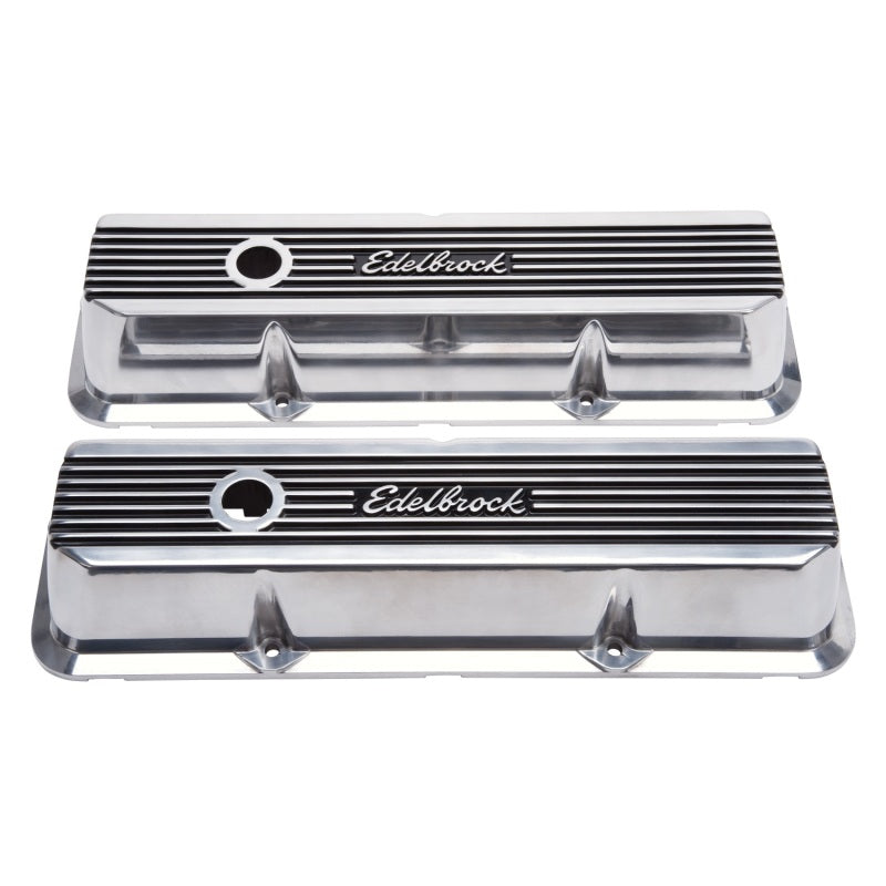 Edelbrock Valve Covers Elite II Ford FE 1958-76 Polished Edelbrock Valve Covers